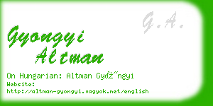 gyongyi altman business card